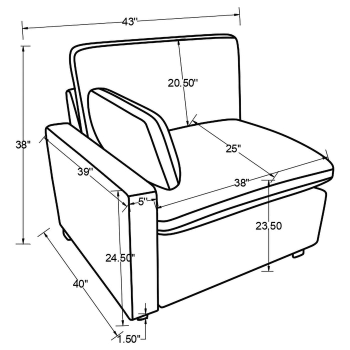 Collins Sectionals White - All Brands Furniture (NJ)