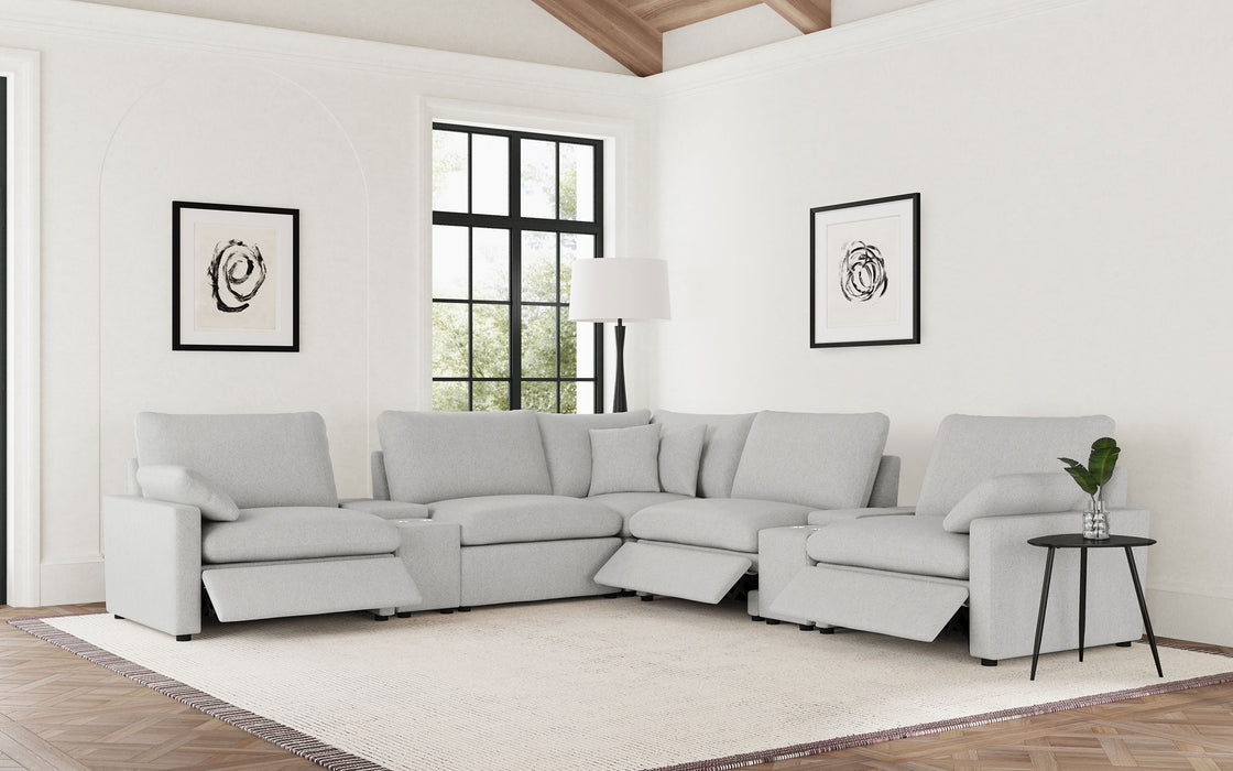 Collins Black & White Reclining Sectional - All Brands Furniture (NJ)