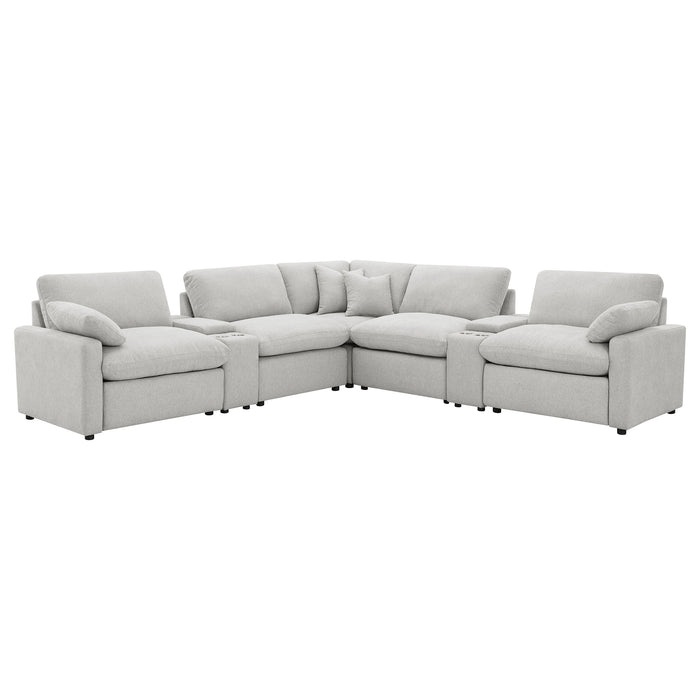 Collins Black & White Reclining Sectional - All Brands Furniture (NJ)