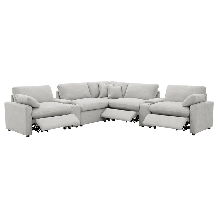 Collins Black & White Reclining Sectional - All Brands Furniture (NJ)