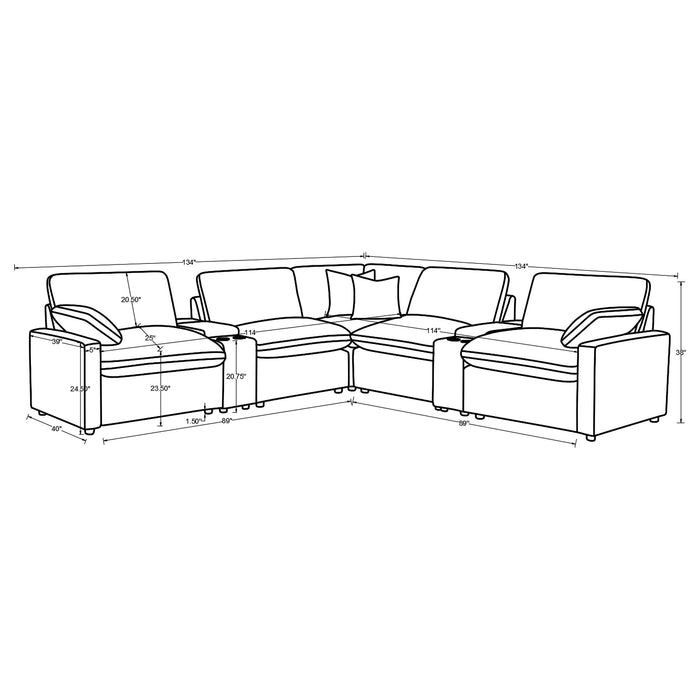 Collins Black & White Reclining Sectional - All Brands Furniture (NJ)