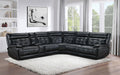 Hewitt Leather Upholstered Power Reclining Sectional Black - All Brands Furniture (NJ)