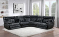 Hewitt Leather Upholstered Power Reclining Sectional Black - All Brands Furniture (NJ)