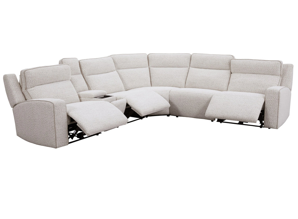 Parker Living Lancaster - Fluffy River Rock 6 Piece Zero Gravity Power Reclining Sectional with Power Adjustable Headrests