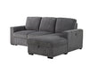 U2660 Grey L Sofa Bed Sectional with Pullout