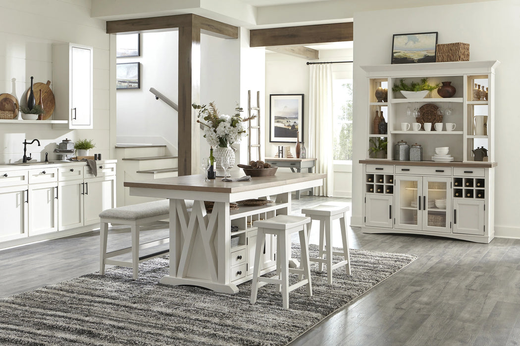 Parker House Americana Modern Dining 69 inch Buffet and Hutch with Quartz Insert