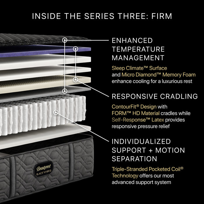Beautyrest BlackÂ® Series Three 14.5" Hybrid Firm Mattress