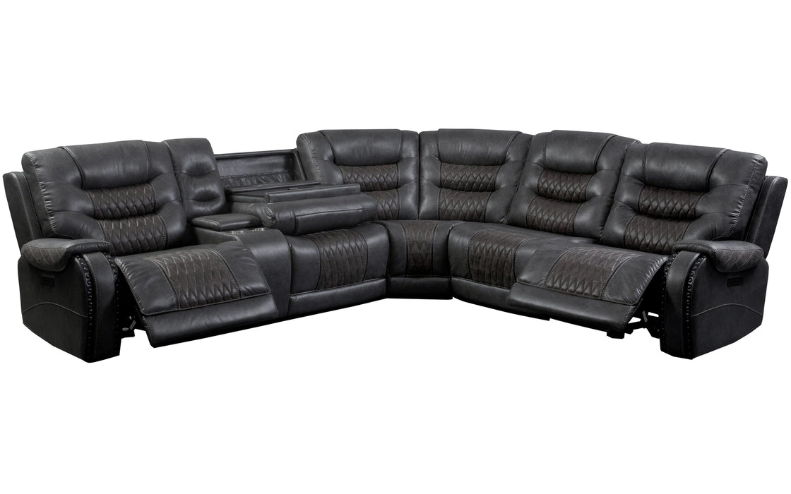 Parker Living Outlaw - Stallion 6 Piece Modular Power Reclining Sectional with Drop Down Table