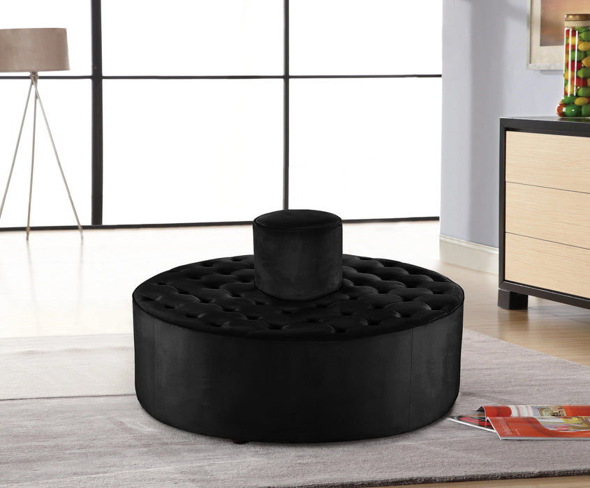 Banquet Black Velvet Ottoman/Bench