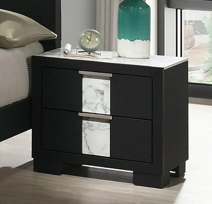 Crown Mark Furniture Rangley 2 Drawer Nightstand in Black - All Brands Furniture (NJ)