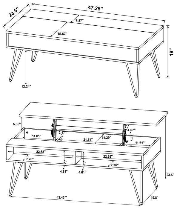 Fanning Lift-Top Coffee Table - All Brands Furniture (NJ)
