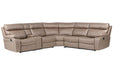 Parker Living Theon - Stokes Toffee 6 Piece Modular Manual Reclining Sectional and Entertainment Console
