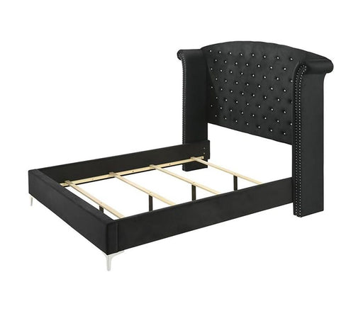 Crown Mark Furniture Lucinda King Upholstered Panel Bed in Black B9265-K - All Brands Furniture (NJ)