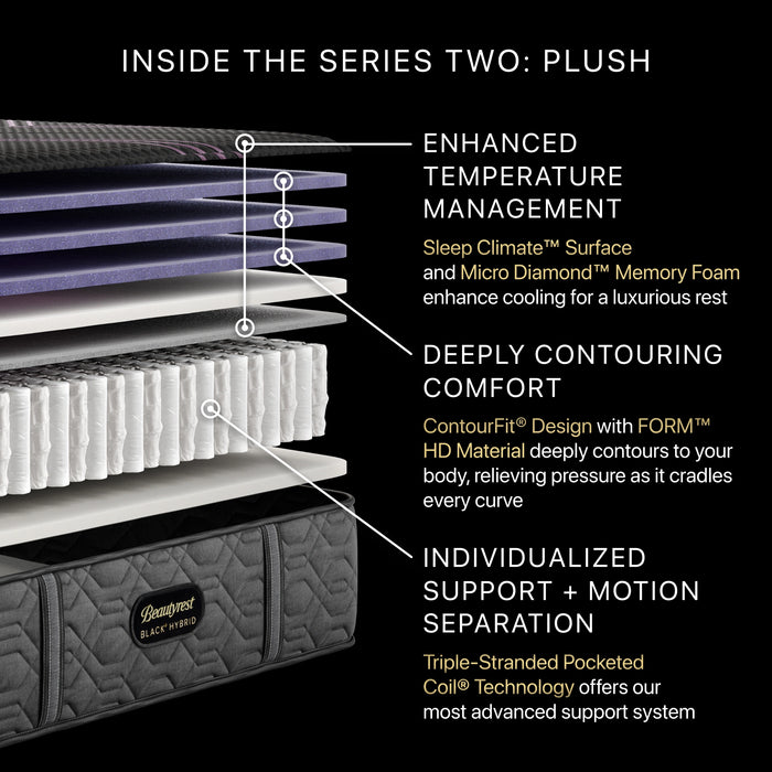 Beautyrest BlackÂ® Series Two 13.5" Hybrid Plush Mattress