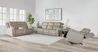 Parker Living Penfield - Frappe Zero Gravity Power Reclining Console Loveseat with Heat Massage and Speaker P3