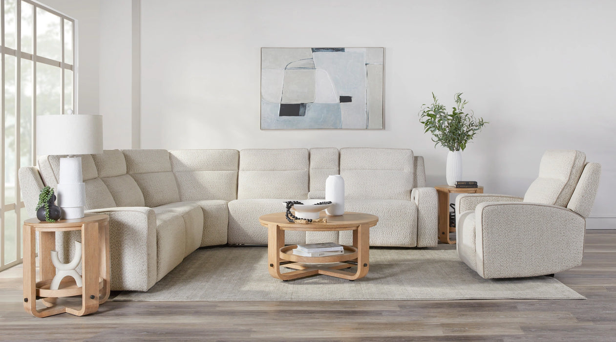 Parker Living Lancaster - Fluffy River Rock 6 Piece Zero Gravity Power Reclining Sectional with Power Adjustable Headrests