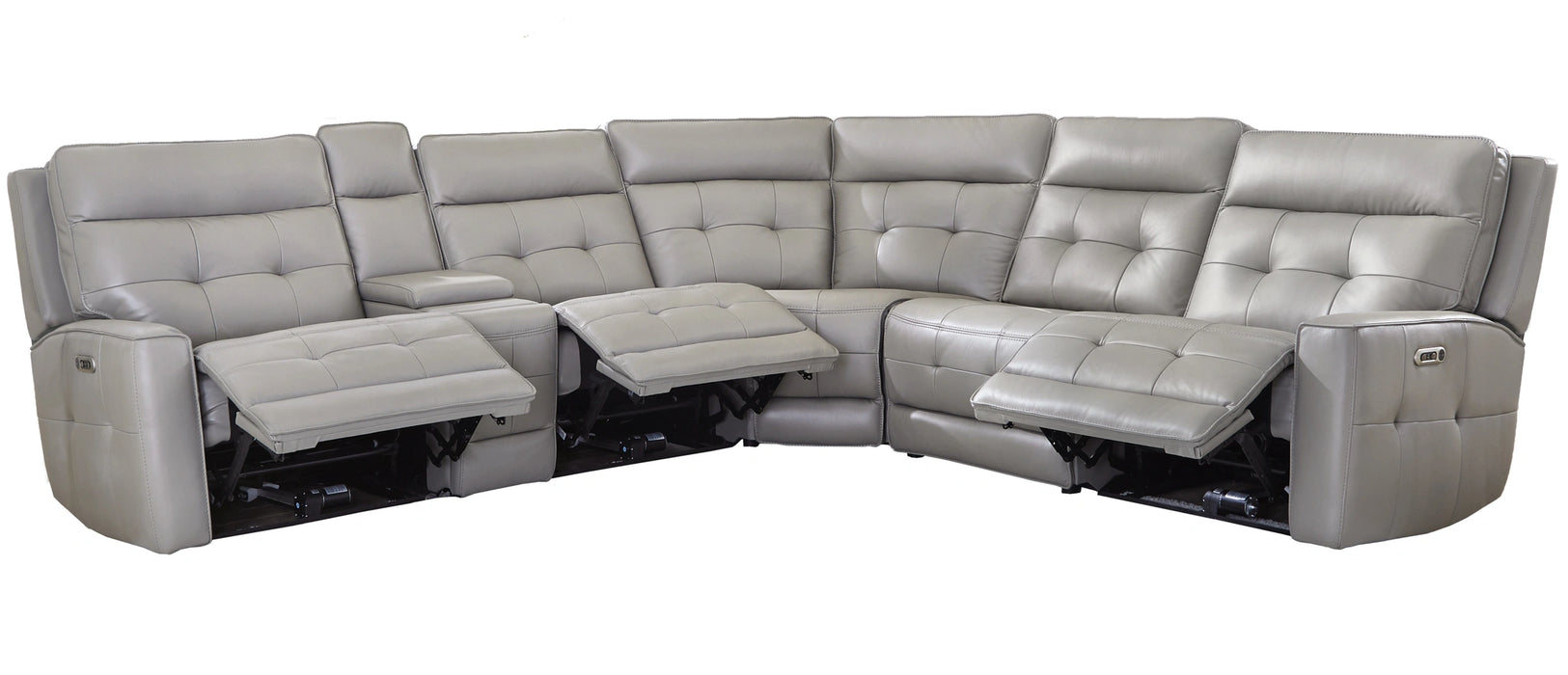 Parker Living Canterbury - Pewter 6 Piece Zero Gravity Modular Power Reclining Sectional