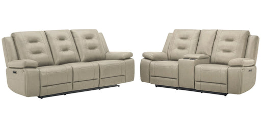 Parker Living Caldwell - Tahoe Fog Power Reclining Sofa and Loveseat