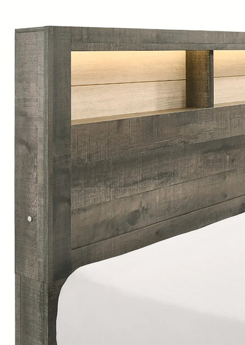 Crown Mark Furniture Rhett King Platform Bed in Gray - All Brands Furniture (NJ)