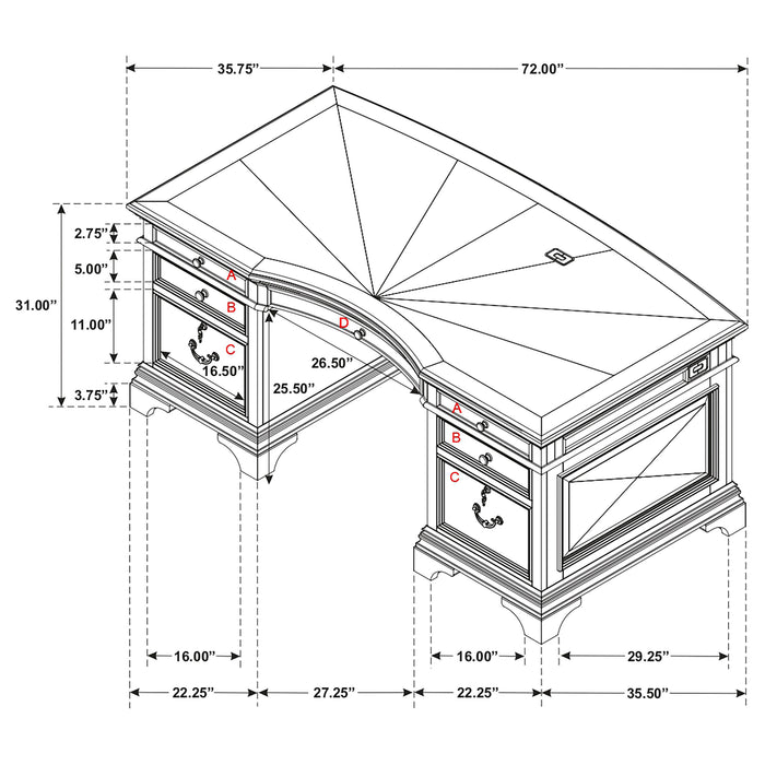 Hartshill Executive Desk - All Brands Furniture (NJ)