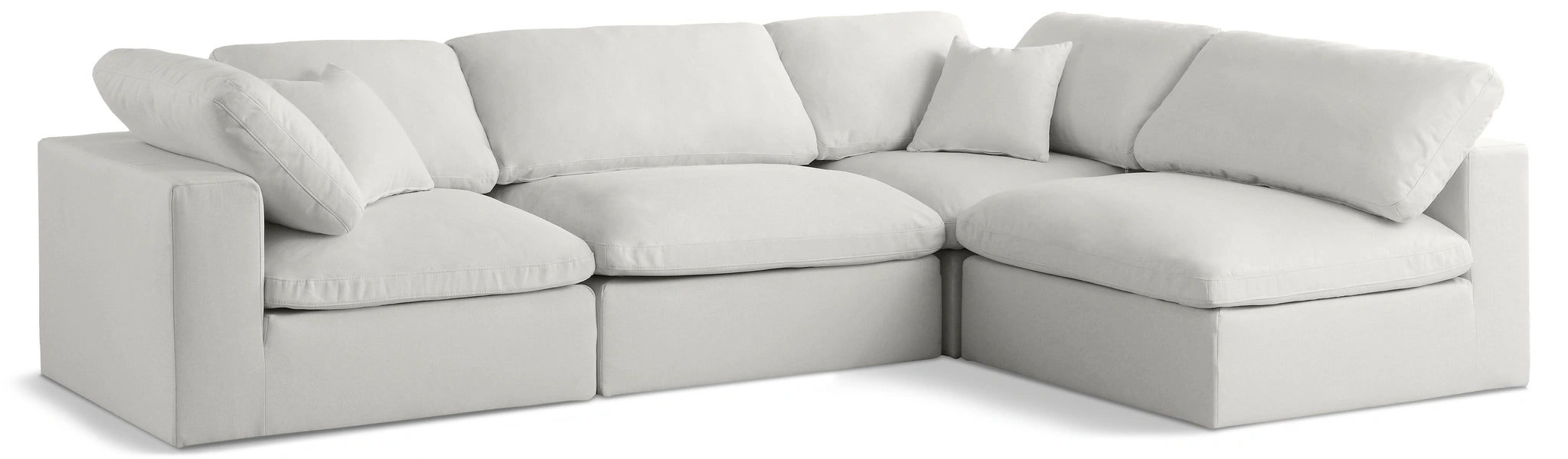 Plush Cream Velvet Standard Cloud Modular Sectional