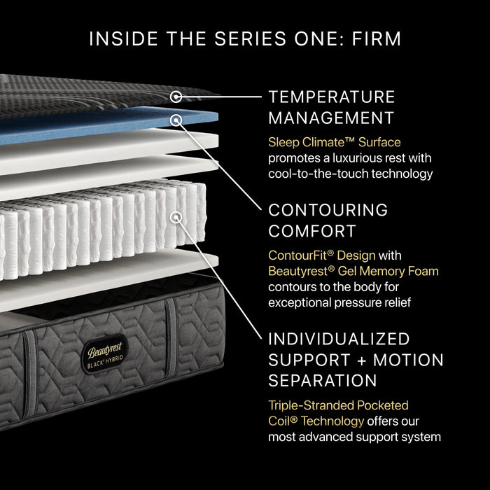 Beautyrest BlackÂ® Series One 12.5" Hybrid Firm Mattress