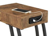 Troy Accent Table with Power Outlet Antique Nutmeg - All Brands Furniture (NJ)