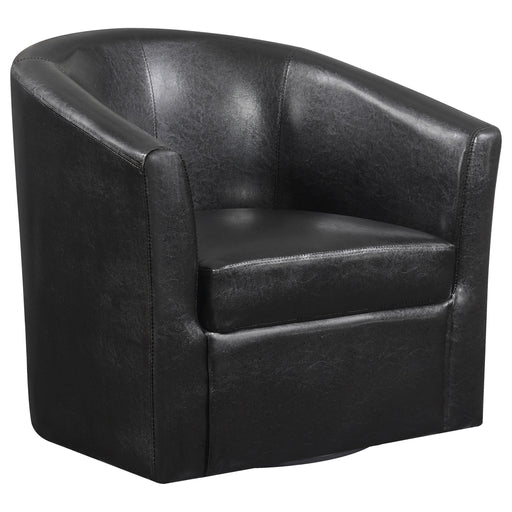 Turner Upholstery Sloped Arm Accent Swivel Chair Dark Brown - All Brands Furniture (NJ)