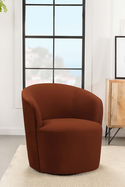 Joyce Sloped Arms Swivel Chair Burnt Orange - All Brands Furniture (NJ)