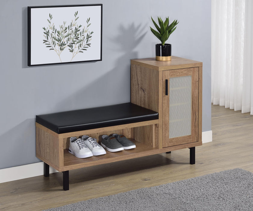 Teller 1-door Entryway Shoe Storage Cabinet Natural Oak - All Brands Furniture (NJ)