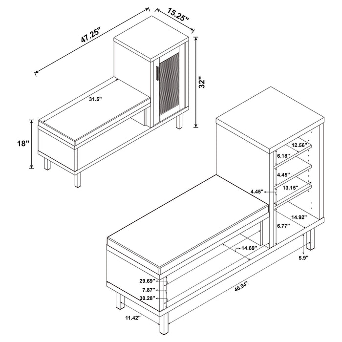 Teller 1-door Entryway Shoe Storage Cabinet Natural Oak - All Brands Furniture (NJ)