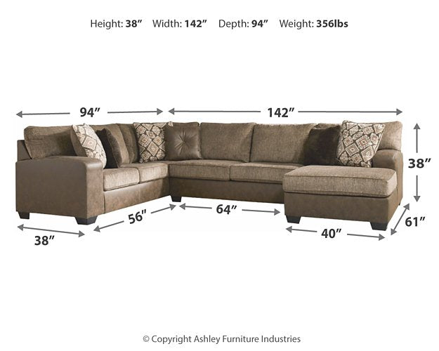 Abalone 3-Piece Sectional with Chaise - All Brands Furniture (NJ)