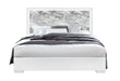 Naomi Silver Marble Bed with LED