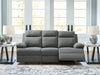 Side-Swipe Reclining Sofa with Drop Down Table - All Brands Furniture (NJ)
