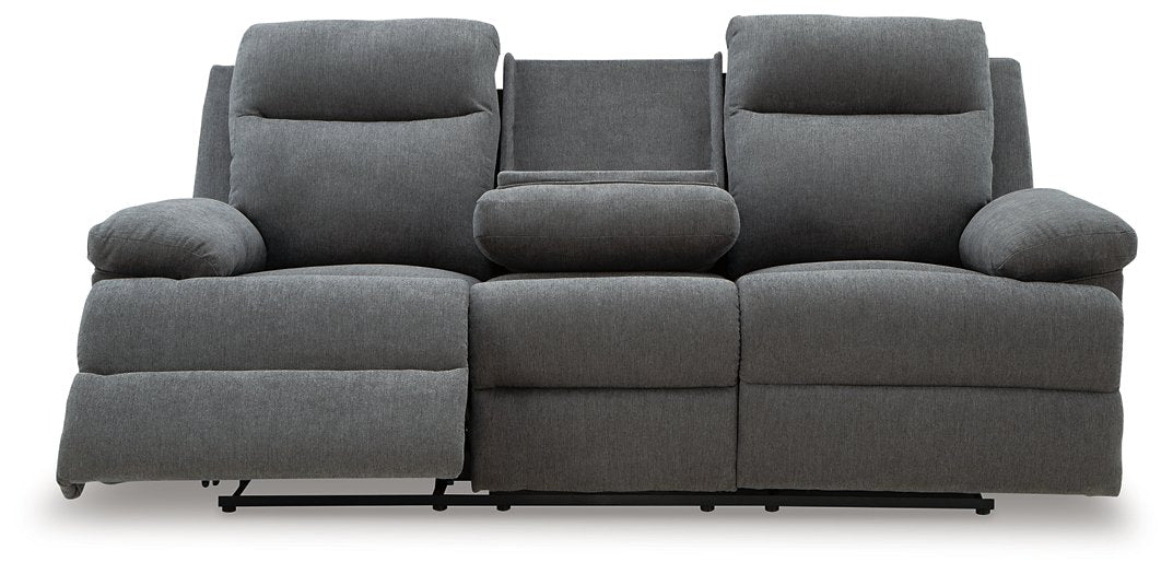 Side-Swipe Reclining Sofa with Drop Down Table - All Brands Furniture (NJ)