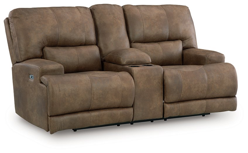 Beckley Place Power Reclining Loveseat with Console - All Brands Furniture (NJ)