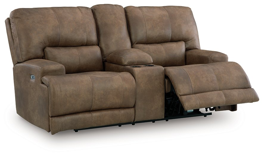 Beckley Place Power Reclining Loveseat with Console - All Brands Furniture (NJ)