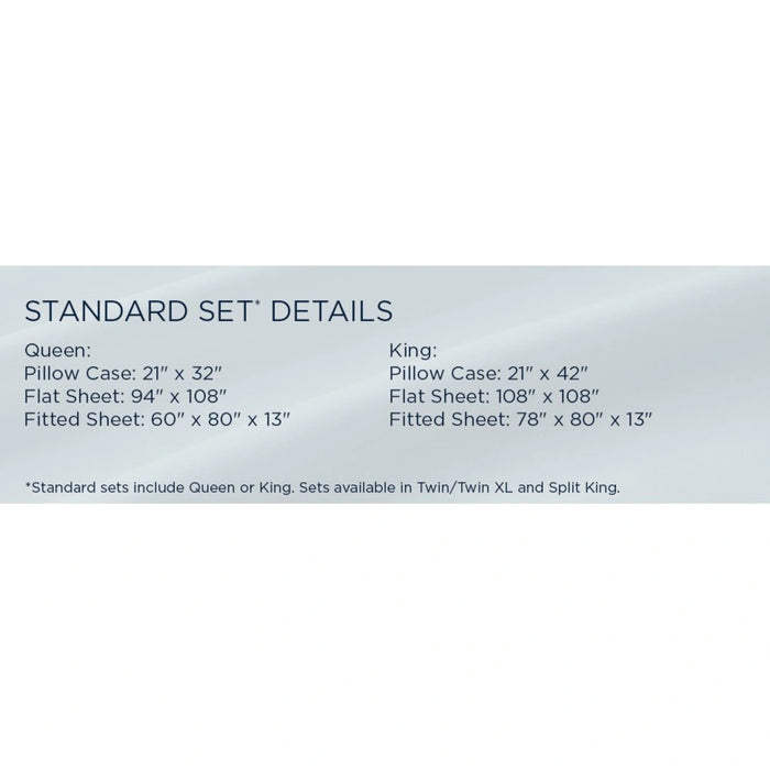 TEMPUR Classic Cotton Sheet Set Sleepy Silver Mist