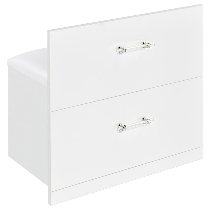 Flora 2-drawer Vanity Set with LED Mirror High Gloss - All Brands Furniture (NJ)