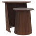 Yency 2-piece Round Mango Wood Nesting Table Set Dark Brown - All Brands Furniture (NJ)