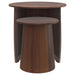 Yency 2-piece Round Mango Wood Nesting Table Set Dark Brown - All Brands Furniture (NJ)
