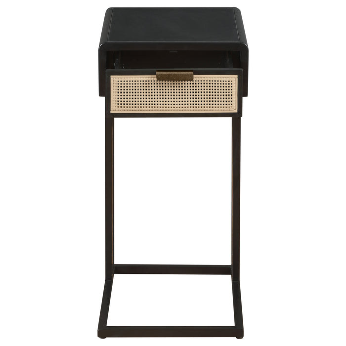 Amherst 1-drawer Radio Weave Cane Metal Side Table - All Brands Furniture (NJ)