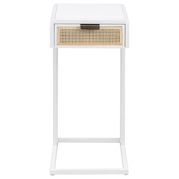 Amherst 1-drawer Radio Weave Cane Metal Side Table - All Brands Furniture (NJ)
