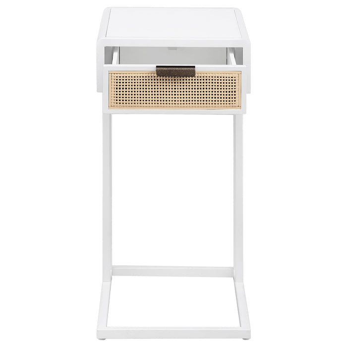 Amherst 1-drawer Radio Weave Cane Metal Side Table - All Brands Furniture (NJ)