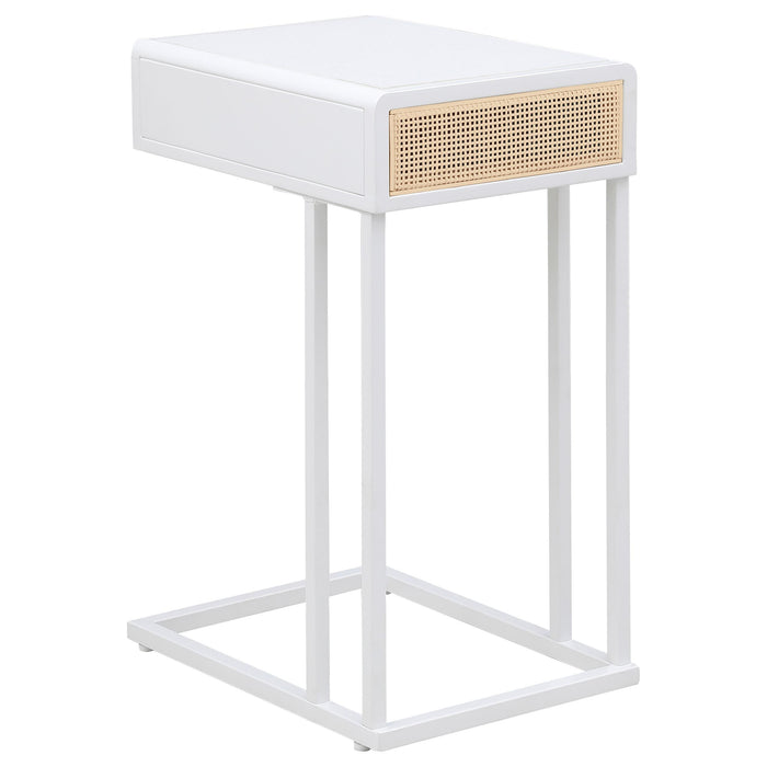 Amherst 1-drawer Radio Weave Cane Metal Side Table - All Brands Furniture (NJ)
