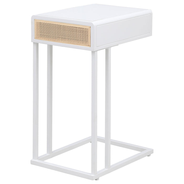 Amherst 1-drawer Radio Weave Cane Metal Side Table - All Brands Furniture (NJ)
