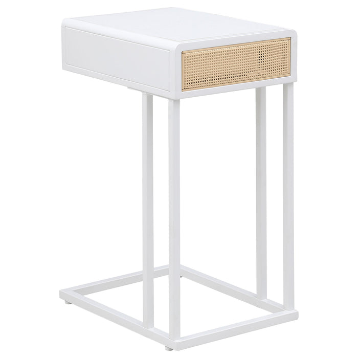 Amherst 1-drawer Radio Weave Cane Metal Side Table - All Brands Furniture (NJ)