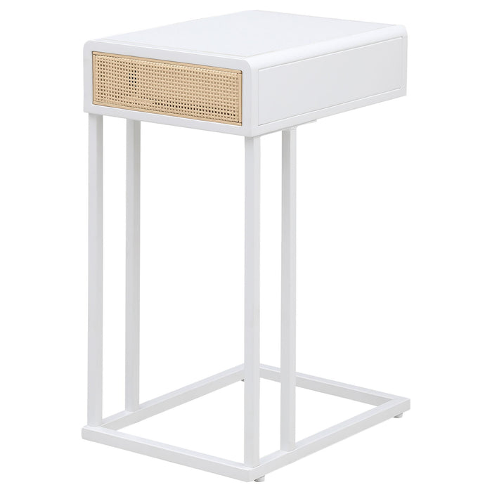 Amherst 1-drawer Radio Weave Cane Metal Side Table - All Brands Furniture (NJ)