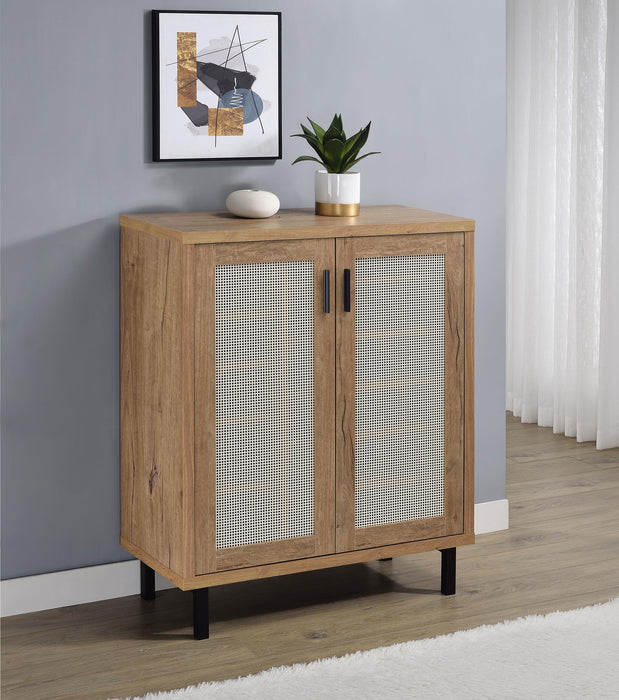 Teller 2-door Shoe Storage Cabinet Natural Oak - All Brands Furniture (NJ)