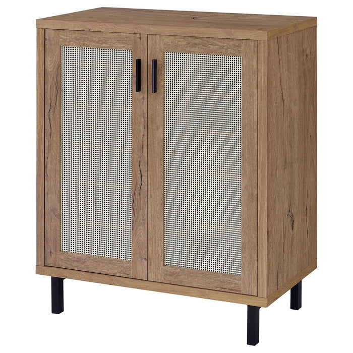 Teller 2-door Shoe Storage Cabinet Natural Oak - All Brands Furniture (NJ)